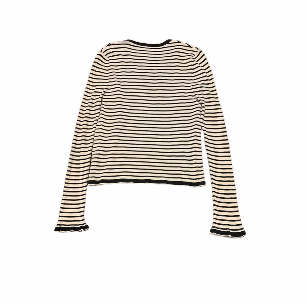 Zara knit black/cream striped cardigan - Picture 6 of 8